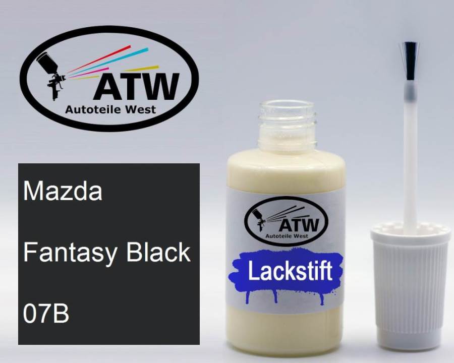 Mazda, Fantasy Black, 07B: 20ml Lackstift, von ATW Autoteile West.